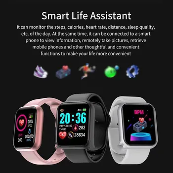 2020 Nou Cuplu D20 Ceasuri Inteligente De Fitness Inteligent Trackere De Activitate Pedometru, Monitor De Ritm Cardiac Rezistent La Apa Y68 Ceas Smartwatch