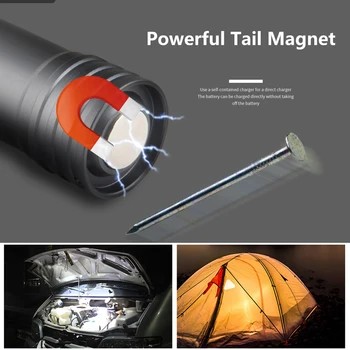 XML T6 Sport Lumina lanterna Lanterna în aer liber, Becuri cu Led-uri Reincarcabila 16850 Baterie Litwod Magnetic Puternic, Greu de coada