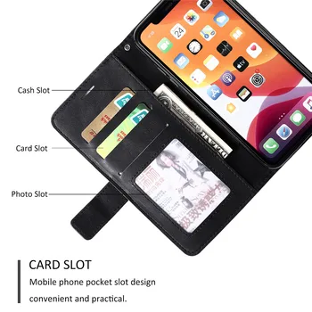 Despicare Flip Portofel din Piele de Caz pentru iPhone 12 11 Pro Max XR XS X 6 7 8 Plus SE2020 Titularul Cardului de Protecție Completă Telefon Nou Capacul
