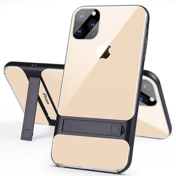 Original Silicon de Caz pentru iPhone 11 11Pro Pro Max 2019 Telefon Capacul din Spate 3D Kickstand 360 de Protecție Mat Moale rezistent la Socuri Armura