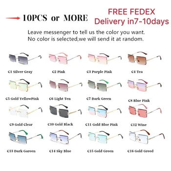Vânzătorii en-gros fără ramă de ochelari de Soare Femei Retro Mic Dreptunghi Ochelari de Soare Piața de Nuante pentru Femei de Vară 2020 Stil În Vrac