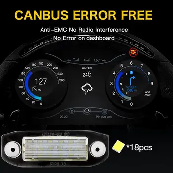 2 buc alb de înmatriculare Auto lumina led 24SMD numărul de înmatriculare lumina CANbus Fara eroare Plug and play Pentru Volvo XC60 XC70 XC90