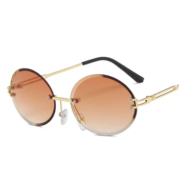 RBROVO 2021 Rotund ochelari de Soare Retro Femei fără ramă de Ochelari de vedere pentru Femei/Barbati de Brand Designer de Ochelari de vedere Femei Oglindă Oculos De Sol