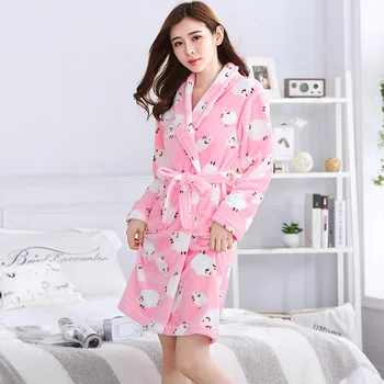 Cald halate de baie Pijamale drăguț kimono casual pijamale Nachthemd femei de iarnă acasă, serviciu de pijamale, halate de baie