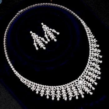 TIRIM Dubai Lux de Mireasă Elegant Set Colier pentru Femei Zirconiu Cubi de Nunta Seturi de Bijuterii Pentru Mirese, Accesorii jewelri