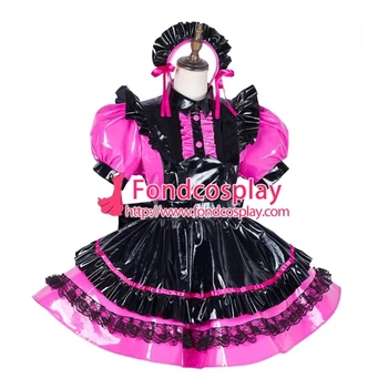 Blocabil Sissy menajera PVC vinil rochie Uniformă cosplay costum adaptate[G1790]