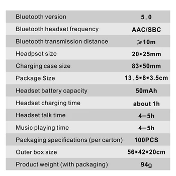 M12 TWS Wireless Bluetooth 5.0 Mini Căști 9D de Reducere a Zgomotului căști Căști Impermeabil Oglindă Baterie de Stocare