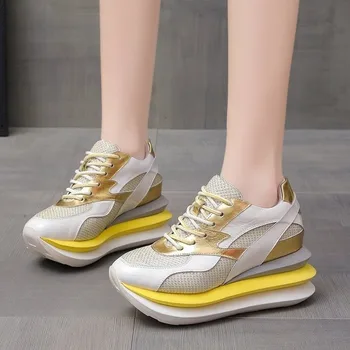 2020 Toamna Femei Indesata Adidasi Platforma Designeri De Pantofi Casual Femei De Moda Care Rulează Formatori Gros Cu Talpă Vulcanizată, Pantofi
