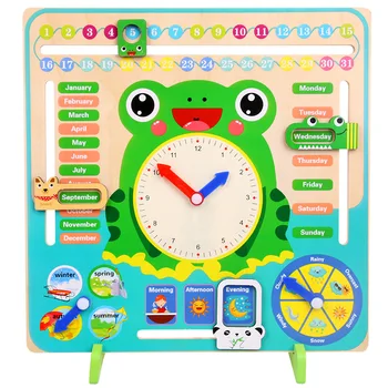 Jucarii Din Lemn Baby Vreme Sezon Calendar Ceas De Timp Cunoașterea De Învățământ Preșcolar Didactice Jucarii Pentru Copiii Montessori