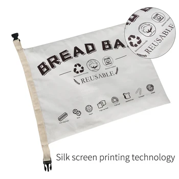Bucătărie Organizarea Bumbac Organic Pâine Sac Reutilizabil Lenjerie De Depozitare A Alimentelor Pungă De Pâine Pentru Pâine Și Bagheta De Panificație Consumabile