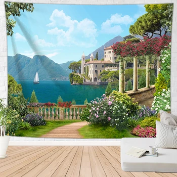 Mare grădină de flori tapiserie decor acasă fermă casa de perete covor picătură de transport maritim tapiserie de perete