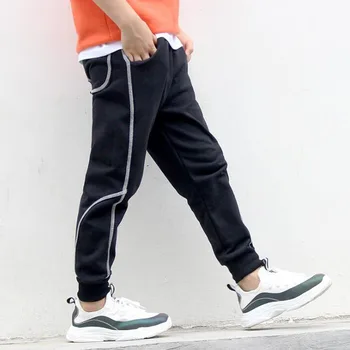 Copii Boy Pantaloni Sport Moda Coreeană Bumbac Toamna Side Stripe Teen Boy Pantaloni Harem 6-12 Ani Băieți Casual Sport Joggeri