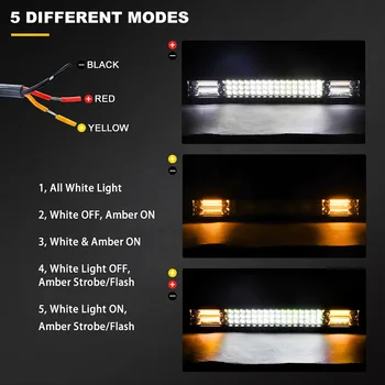 22 Inch Tri-rând Offroad LED Light Bar Dublu Culoare Combo Fascicul de lumina Reflectoarelor Lucru cu LED-uri Lumina de Ceață Pentru Camioane Tractor UAZ ATV, SUV, MPV