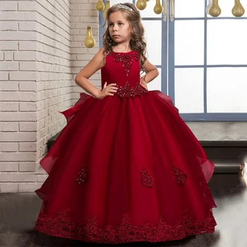 Formale Rochie De Domnisoara De Onoare Haine Pentru Copii Pentru Fete Copii Dantelă Rochie De Printesa Fată De Petrecere Si De Nunta De 10 12 Ani Vestidos