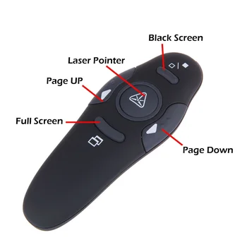 2.4 Ghz USB Prezentator fără Fir Pentru PC-ul Roșu cu Laser Pointer Pix PPT Control de la Distanță cu camera în mână Pointer pentru Prezentare PowerPoint
