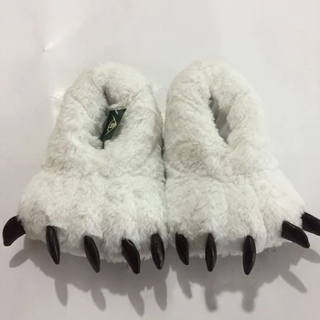 Femei/Barbat De Moda Iarna Cald De Interior Bumbac Drăguț De Pluș Tobogane De Desene Animate Gheară De Urs, Papuci De Casă Bumbac Papuci De Cuplu Etaj Pantofi