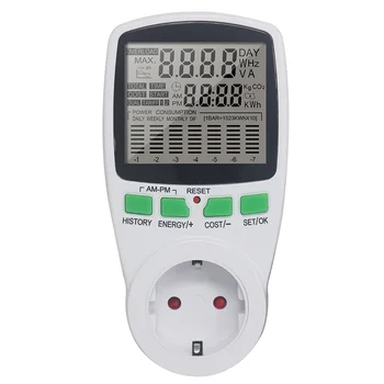 UE Socket Analizor Wattmeter AC Putere Metri Voltmetru Ampermetru 230V 50Hz Digital Watt meter Contor de Energie Watt Cost Monitor