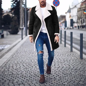 RUELK Europa Și America 2020 Primăvara Și Toamna Noi Fleece Compozit Clasic de Culoare Solidă Haina Bărbați Sacou Cald Îmbrăcăminte pentru Bărbați
