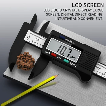 0-100/150mm LCD Digital Electronic Fibra de Carbon Șubler cu Vernier Busola 6 inch Gauge Micrometru Conducător Etriere Instrument de Măsurare