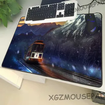 XGZ Peisaj de Mari Dimensiuni Mouse Pad Negru de Blocare Partea de Anime Munte Tren Laptop PC de Birou Mat Desene animate Sunset View Cauciuc Non-alunecare
