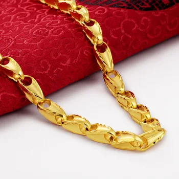 24k Aur Galben Dragon Os Lanț Colier Pentru Bărbați Clasice 7mm 60cm Șarpe Os Colier de Aur Bijuterii Fine Cadouri de Nunta