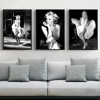Celebra Marilyn Monroe Alb-Negru de Epocă Panza Pictura Postere si Printuri de Arta de Perete Imaginile pentru Camera de zi Decor Acasă