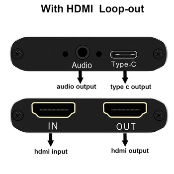 USB de tip c, HDMI, Audio-Video cu placa de Captura Dispozitiv 4k30hz HD 1080P 30Hz Live Stream Joc de Captare pentru Win8 Windows 10, MAC, Linux
