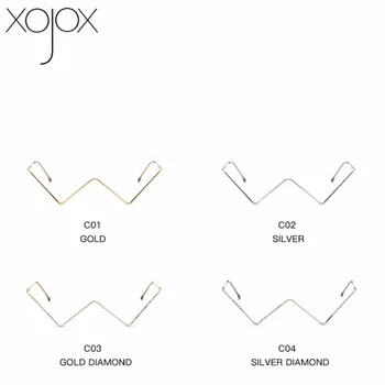 XojoX Stras Fără Lentile Ochelari Cadru Femei Elegante, Simple Jumătate Cadru De Metal Cadru Spectacol Diamond V Forme De Ochelari De Vedere