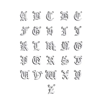 MYLONGINGCHARM 26pcs/perlot O-Z Alfabet pandantiv cu 2，3 sau 4 găuri Stil Gotic de culoare de aur farmecul brățară Colier Pandantiv