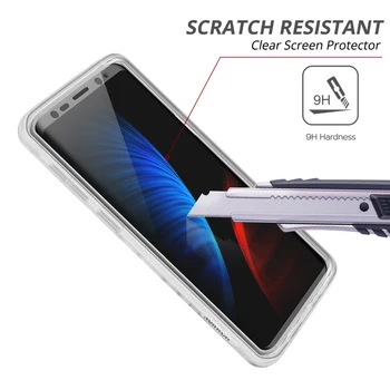 GrandEver Caz Moale pentru Samsung S10e 360 De Caz 2 in 1 rezistent la Socuri Bara cu Built-in Ecran Protector pentru Samsung Galaxy S9 Plus