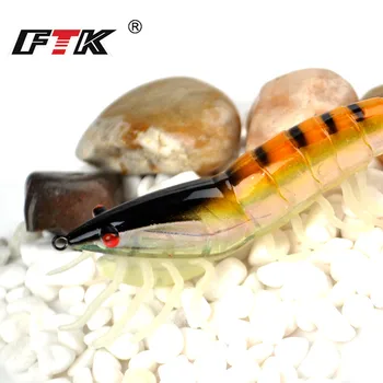 FTK Calmar Cârlig 6 Culori 1 BUC 3.0 g / 3.5 g Momeli de Pescuit Calmar Jig Momeala Noctilucent Creveți Atrage Ochii 3D Pentru Pescuit
