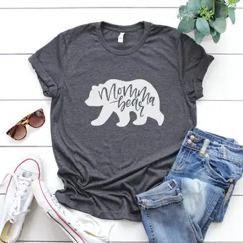 MAMA MAMA URS Gri T-shirt Casual Scrisoare de Imprimare Pentru Femei Femei Top Tee Plus Dimensiune Tumblr Vara tricou Maneca Scurta