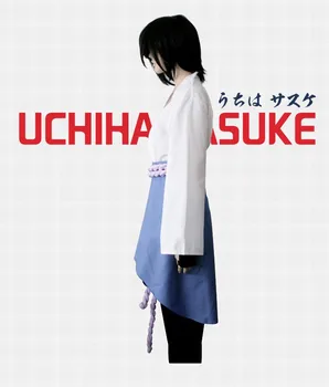 Uchiha Sasuke costum cosplay anime Naruto Shippuden treia Generație Haine Petrecere de halloween (Sacou+pantaloni+Talie coarda+mânerul din