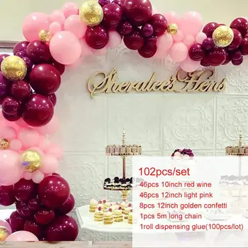 100 buc Balon Latex Arcada Baloane roz Set de Nunta Balon Babyshower Baloane Petrecere de Ziua Decor Copii Adulți Globos balon