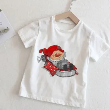 Vara T-shirt, Bluze Fete de Desene animate T-shirt pentru Copii de Iarnă crăciun Moș Crăciun Elan Kawaii Print T Camasa Pentru Baieti Copii Moda