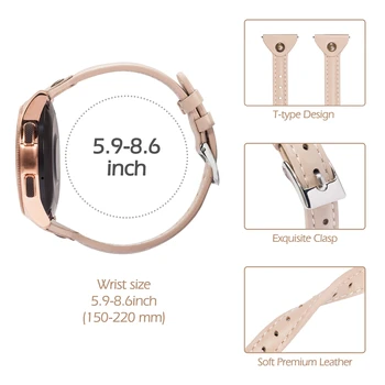 Femei Curea pentru Samsung Galaxy Watch Active 2 44mm 40mm Bandă Subțire Curea din Piele Brățară pentru Galaxy Watch 42mm 46mm