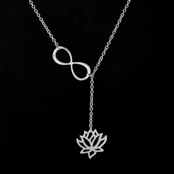 Aur colier de flori de lotus moda pentru femei digital pandantive din oțel inoxidabil lanțuri la gât colierul 2020 coliere bijuterii