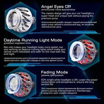 Dual Turbina Angel Eyes Bi-xenon Obiectiv H4 H7 Farurilor HID Xenon H1 Proiector LED Halo Kit de Accesorii Pentru Masini de Reabilitare