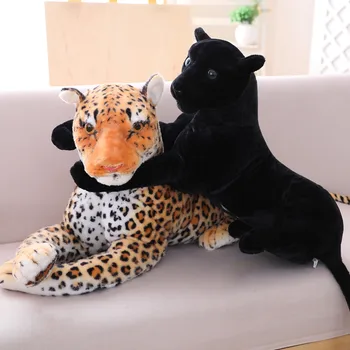Simulare panther Black Leopard Umplute Jucărie de Pluș Animale de Pădure jucărie Realiste de Animale Sălbatice recuzită Fotografie Jucării pentru Copil