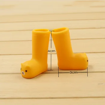 Blyth 1/6 animal cizme de ploaie 3cm pentru organism comun de GHEAȚĂ papusa roz și galben pantofi de plastic moale drăguț boot jucarie cadou