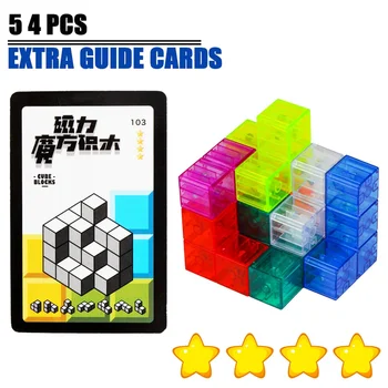 Zhenwei Magnetic Puzzle-uri 7pcs Magnetic Cărămizi și 54 de Carduri Inteligente Braind Jucărie/Brainteaser Puzzle-uri pentru Copii Dezvolta Inteligenta