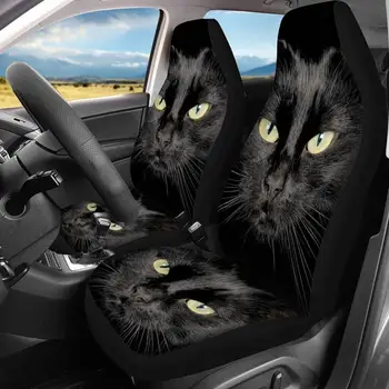 INSTANTARTS Set Complet de 2 Masina din Fata Huse Animal Pisică Neagră Durabil Pernă de Aer Confort Acoperi Protetor Saltea Pad Accesorii