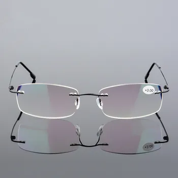 Gafas de lectura TR90 de titanio ultralivianas con memoria lectura păcat montura para hombre y mujer, gafas para presbicia + 1,0 4