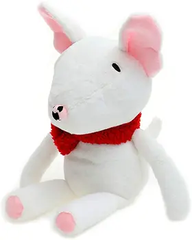 1 buc alb Bull Terrier Păpușă Jucărie de Pluș Moale Catelus pentru Copii soft push câine papusa Cadou de Ziua de nastere