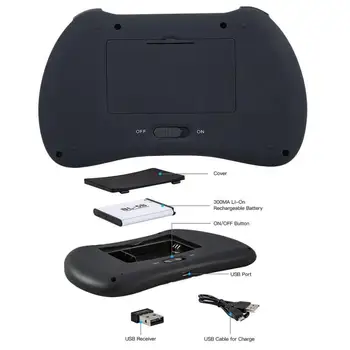 2020 Nou H9 Culoare De Fundal 2.4 GHz Tastatura Wireless Air Mouse Wireless Mini Portabil De Control De La Distanță Tastatură Mouse-Ul De Aer