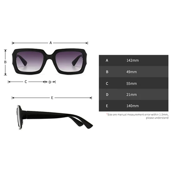 Peekaboo cadru pătrat ochelari de soare femei retro gradient de lentile uv400 leopard negru dreptunghiulară ochelari pentru barbati 2021 fierbinte de vânzare