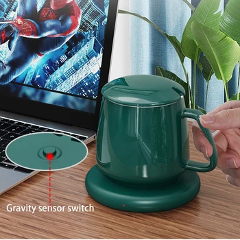 USB Ceașcă de Încălzire Pad Diametru 11cm Încălzire Coaster Cana Cald de Cafea cu Lapte Cupa Mat Constanta-Temperaturi Apa de Ceai Tampon de Încălzire