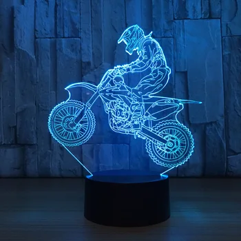 3D Motocross Bicicleta Luminile de Noapte Noutate 3D Lampă de Masă USB 7 Culori-Senzor de Atingere Lampa de Birou ca Vacanta Premii Cadouri pentru Sport Tip