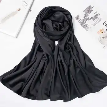 2019 Noi Satin Hijab Eșarfă pentru femei Malaezia mătase vălului musulman islamic îmbrăcăminte hijab femme șaluri și împachetări hoofddoek