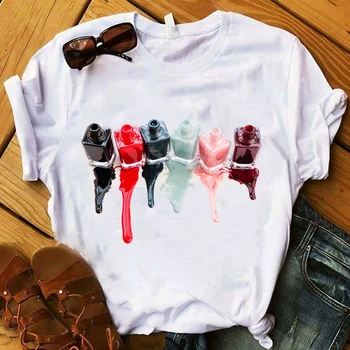 Femei T Femei 2020 Grafic de Unghii Deget 3D Camisas Mujer Maneca Scurta Top de Vara Tricou Tricou Femei Haine Femei T-shirt